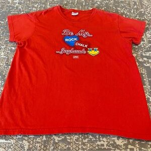 Kansas Jayhawks Be My Jayhawk Rock Chalk Shirt Size Large‎ Color Red